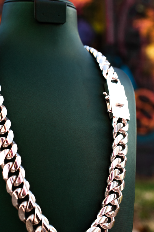 Cadena Cubana 16 mm Eslabón Almendrado Alto