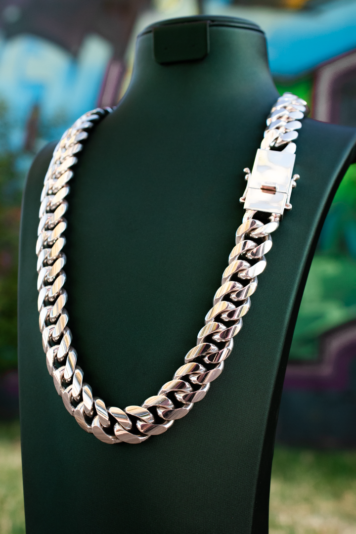 Cadena Cubana 16 mm Eslabón Almendrado Alto