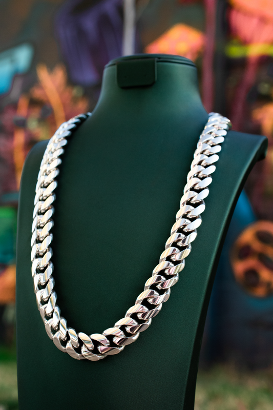 Cadena Cubana 16 mm Eslabón Almendrado Alto